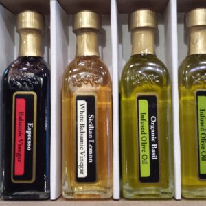 Traditional 6 bottle pack of olive oils and vinegars