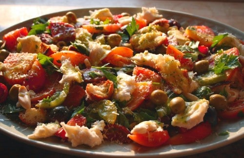 Panzanella Salad With Mozzarella Fresca