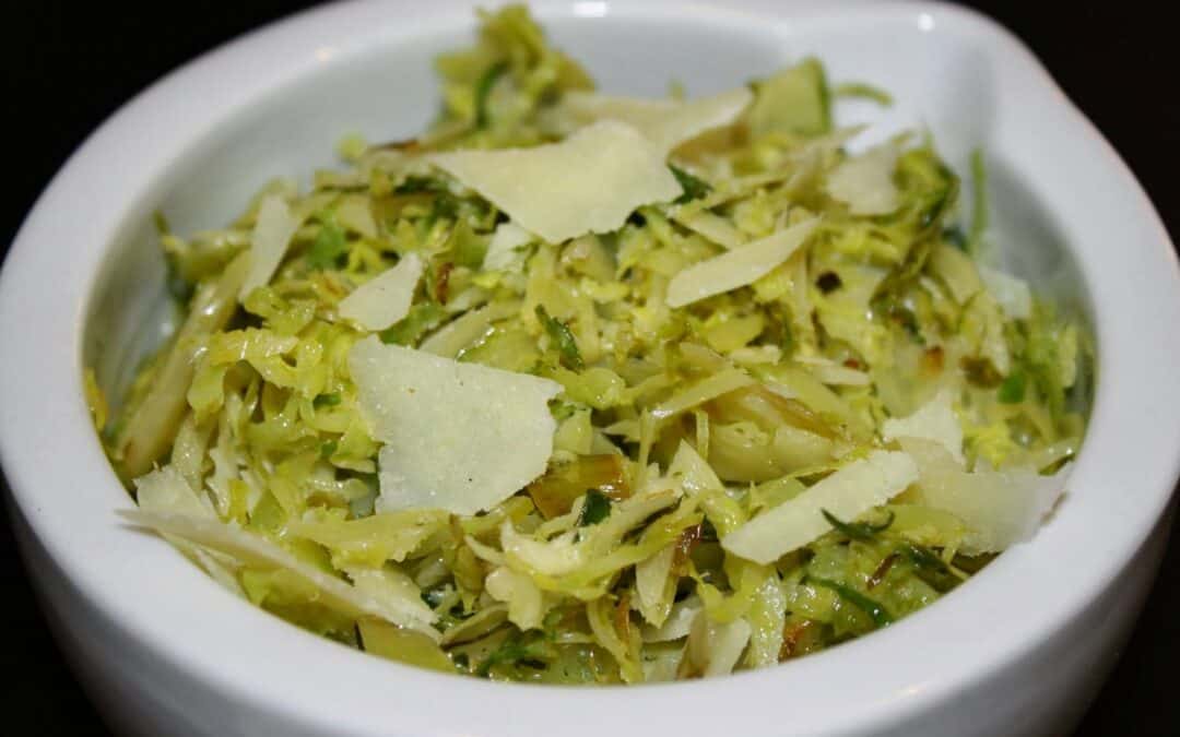 Shaved Brussles Sprouts with Melgarejo Arbequina, Lemon Agrumato Olive Oil & Parmesan Cheese