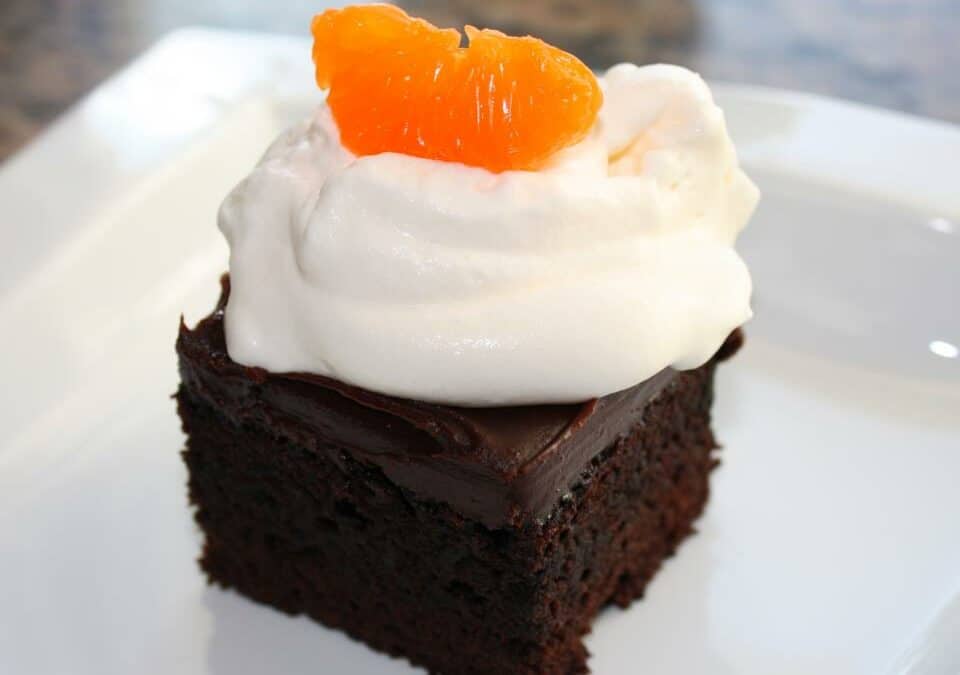 Dark Chocolate-Blood Orange Agrumato Cake with Blood Orange Ganache