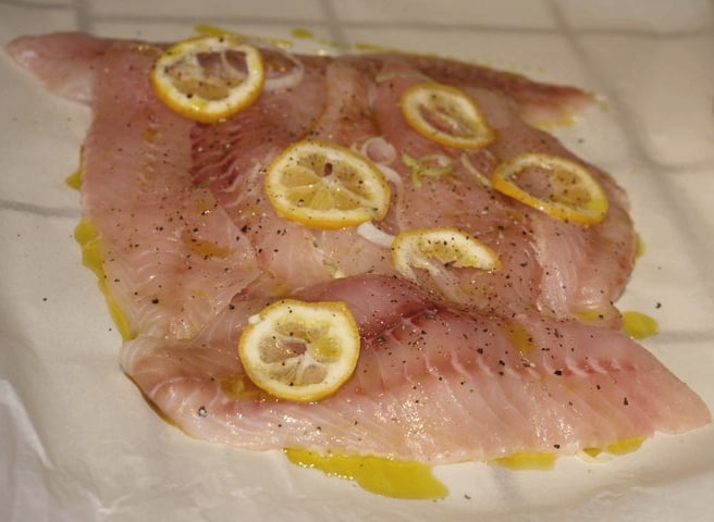 Fresh Snapper En Papillote With Arbequina Extra Virgin Olive Oil