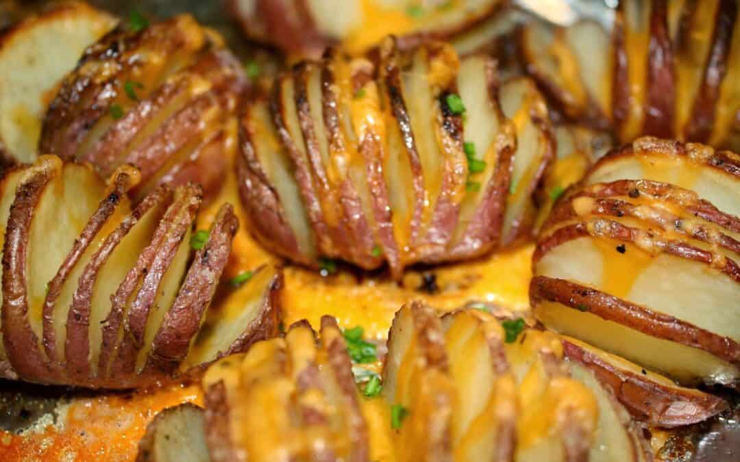 Roasted Hasselback Potatoes With Garlic Infused Olive Oil