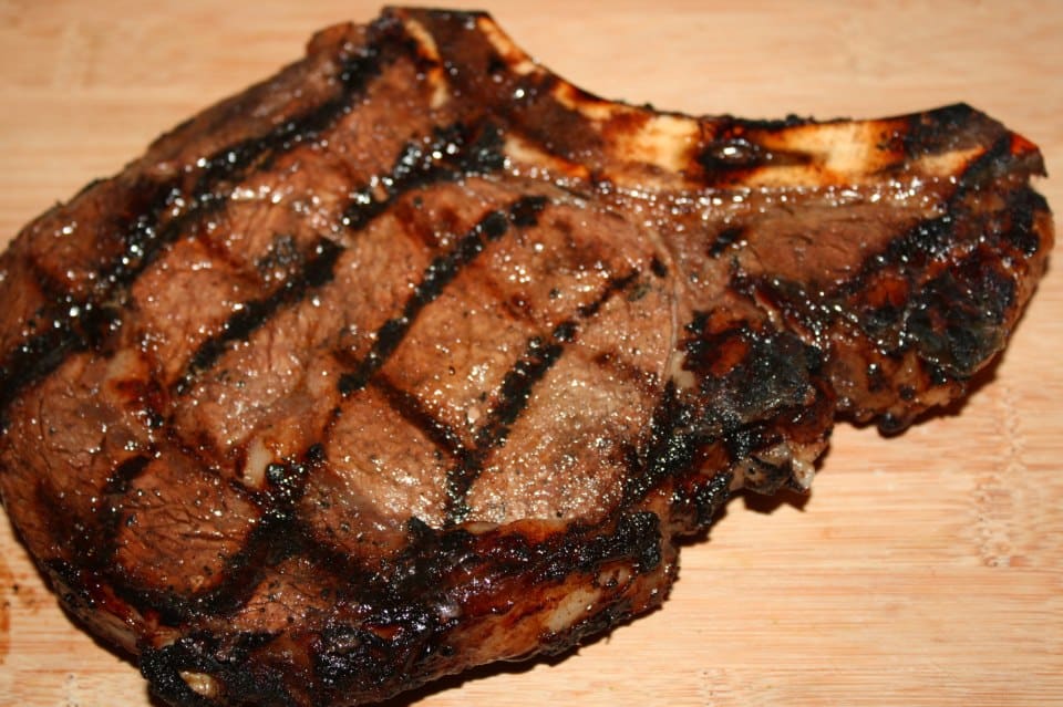 Pomegranate Balsamic Glazed and Grilled Rib-Eye Steak