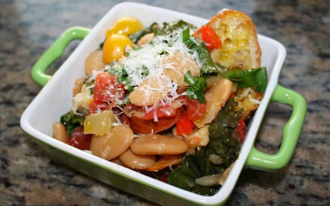 Late Summer Ribollita with Braised Butter Beans and Gremolata Infused Olive Oil